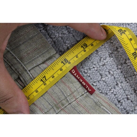 Alberto Pants Mens Size 34x34 Brown Striped Stretch Comfortable Flat Front NWT - Picture 11 of 12